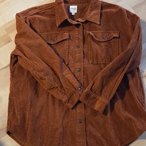 Kensie Jeans Rust Corduroy Shirt Jacket